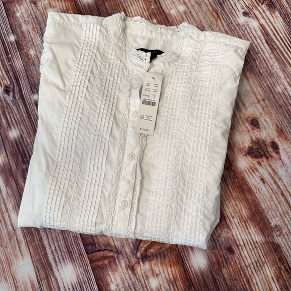 NWT J.Crew Lace-front button-up shirt size 6 - Picture 3 of 6